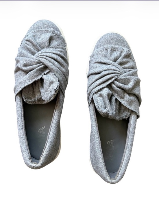 MIA Shoes - MIA Gray Knotted Slip-On Women’s Sneakers Size 6.5